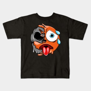 Hot Face Zombie Emoji Kids T-Shirt